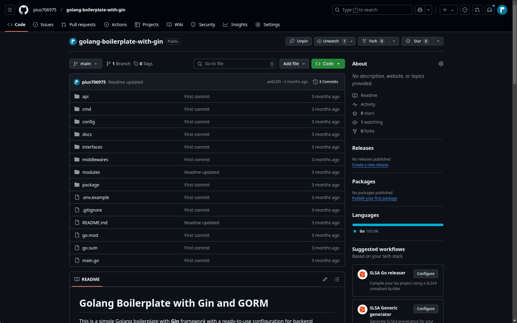 Golang Boilerplate